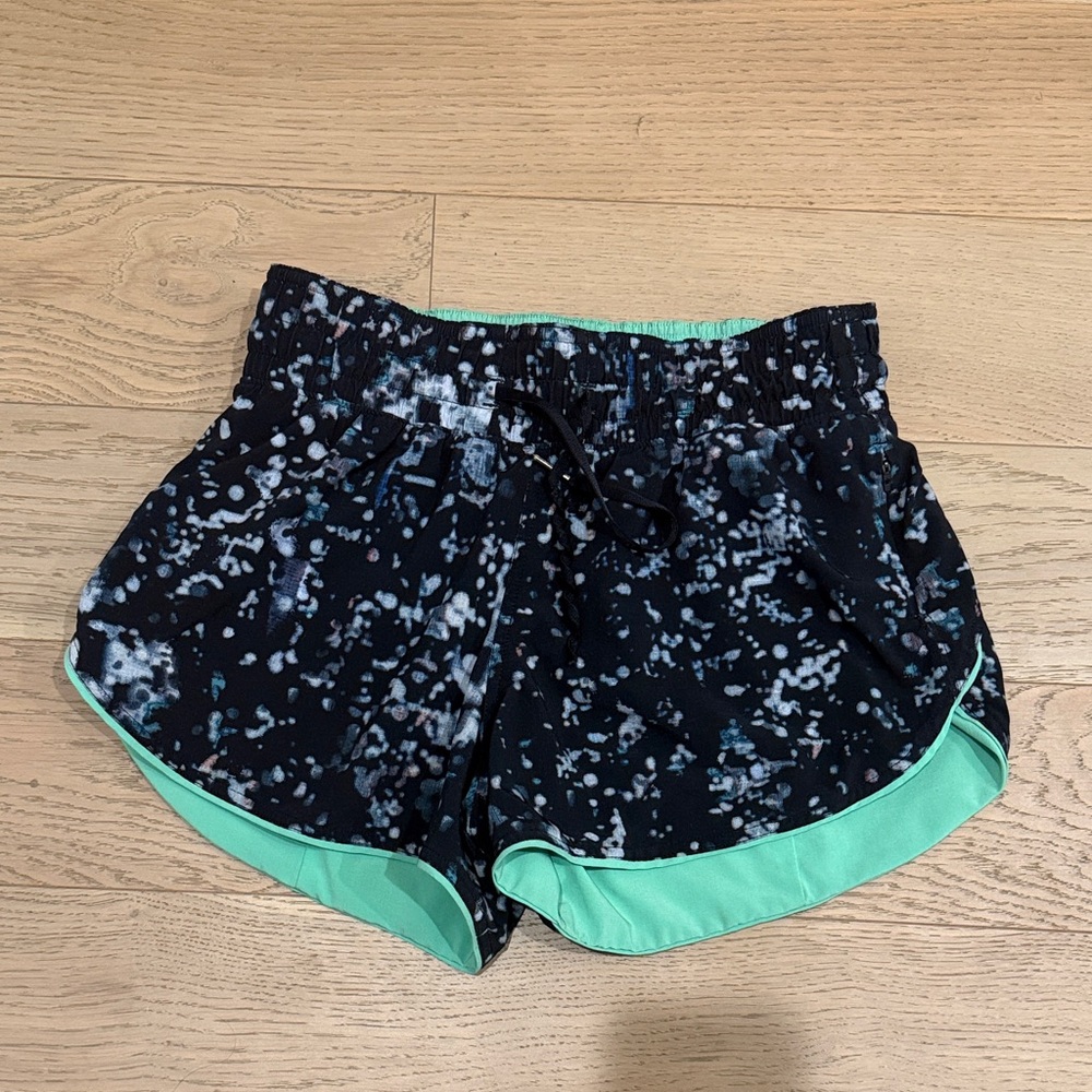 lululemon athletica Black and Mint Athletic Shorts